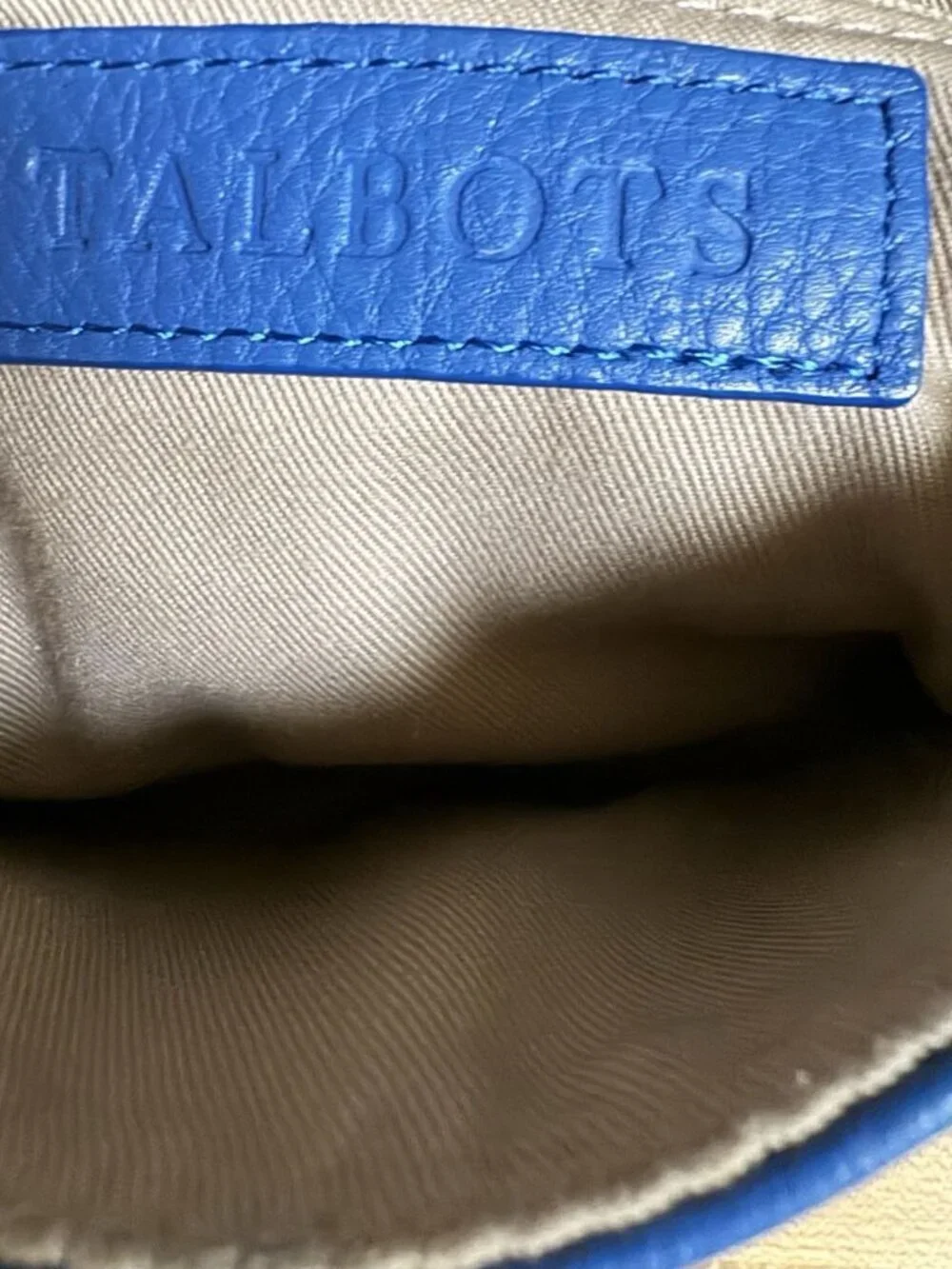 Talbots Blue Pebbled Leather Crossbody Bag Gold Tone Hardware